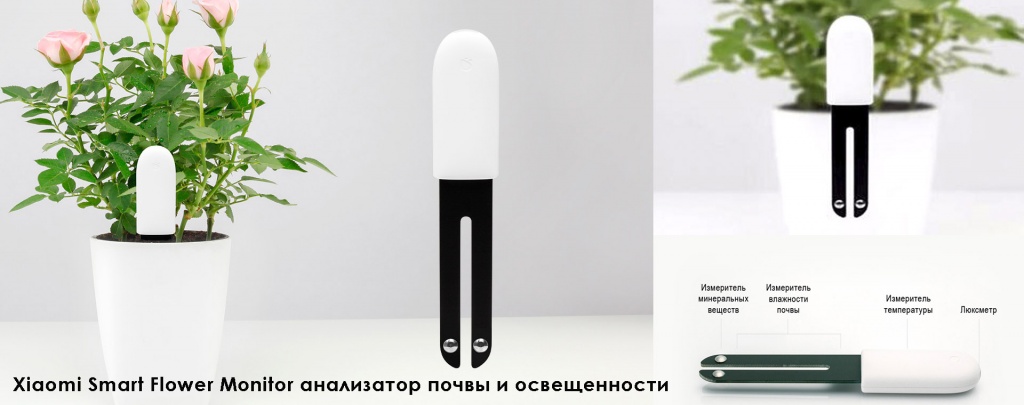 Xiaomi Smart Flower Monitor анализатор почвы и освещенности