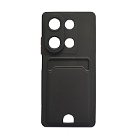 Чехол силиконовый с отделением для карты для Xiaomi Poco M6 PRO 4G/Redmi Note 13PRO 4G (черный)