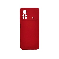 Чехол Silicone Cover с защитой камеры для Xiaomi Poco X4 PRO (красный)