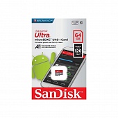 Карта памяти SanDisk Ultra MicroSD XC 64 ГБ class 10