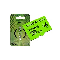 Карта памяти Borofone MicroSD 64Gb Class 10