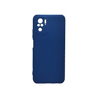 Чехол Silicone Cover с защитой камеры для Xiaomi Redmi Note 10/ Note 10S (темно-синий)